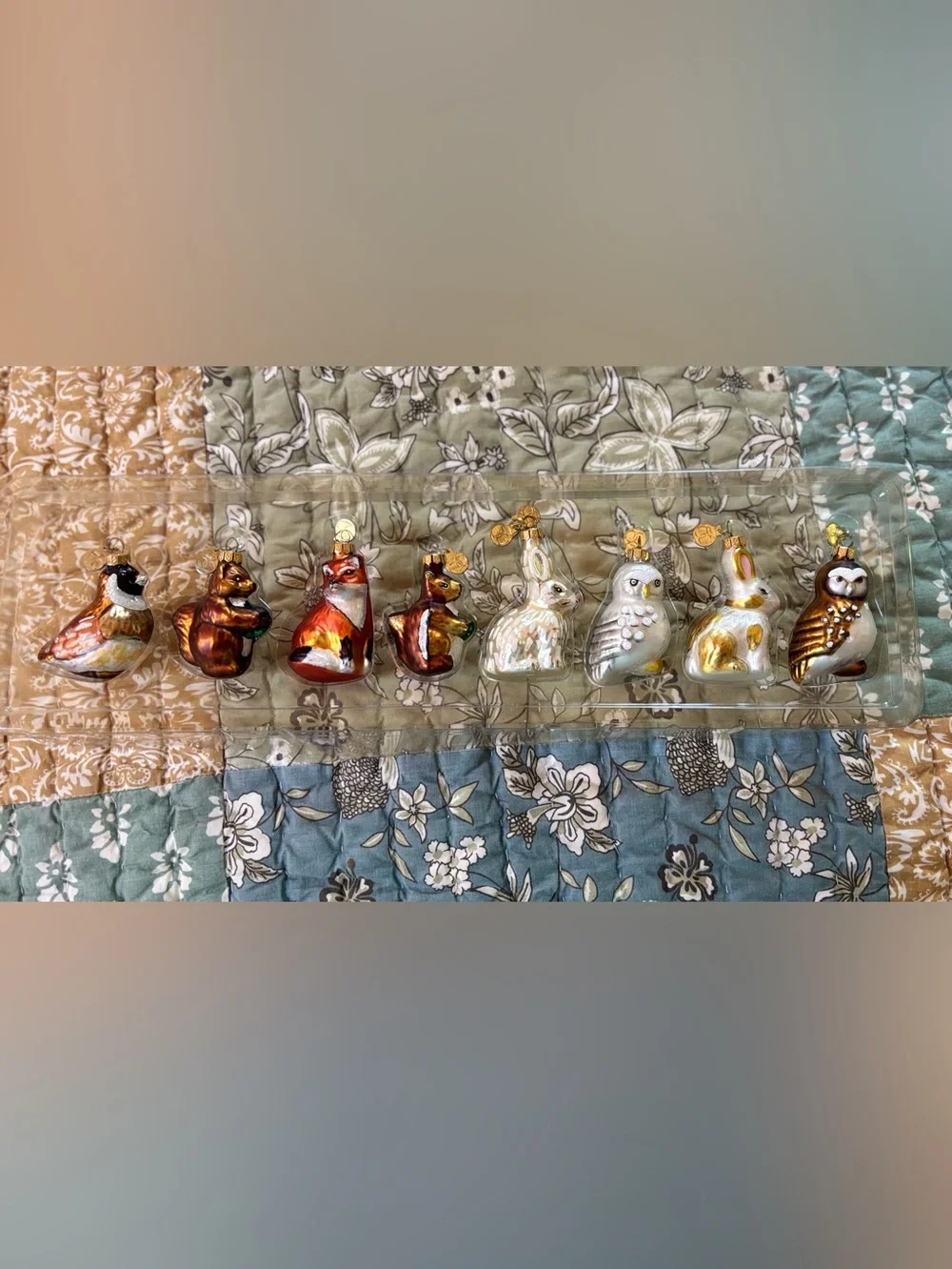 Department 56 Mini Glass Woodland Animal Christmas Ornaments retired set